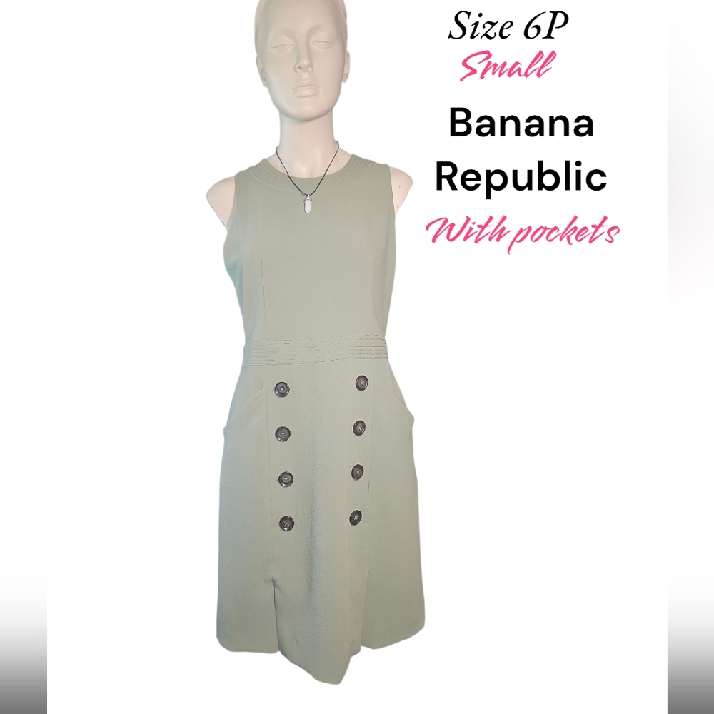 Banana Republic Green Sheath Midi Dress Sleeveless Halter